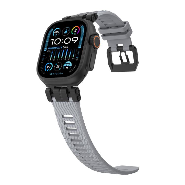 For Apple Watch 46mm / 49mm / 45mm / 44mm H016 Functional Series Twill Texture TPU Watch Band