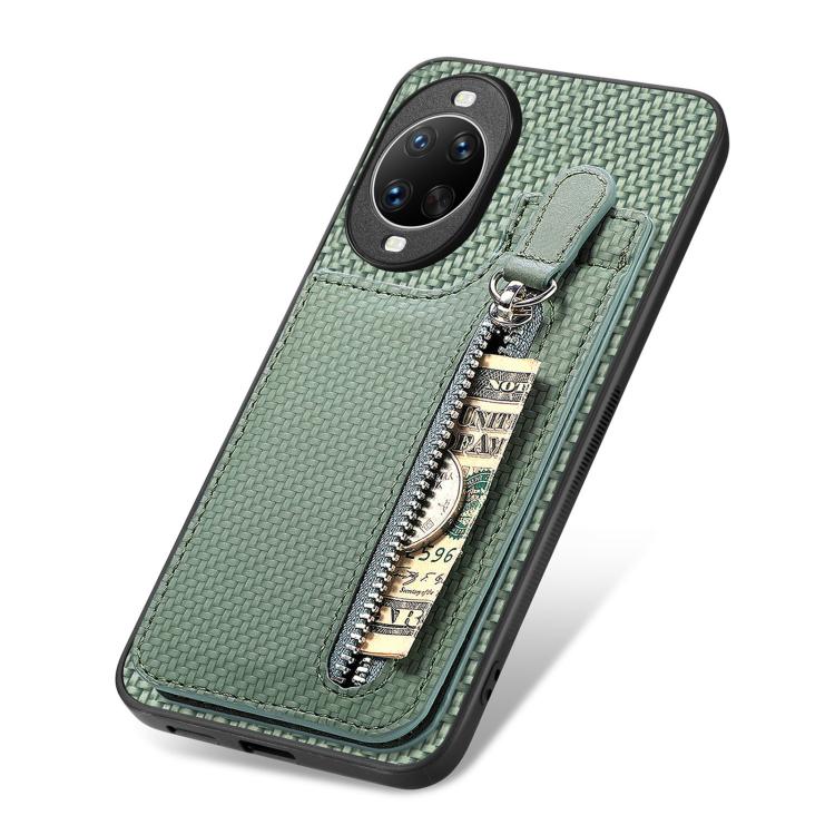 For Huawei nova 14 Carbon Fiber Vertical Flip Zipper Phone Case