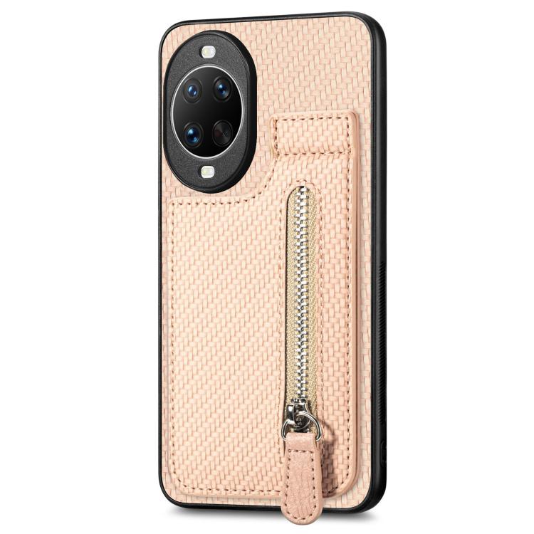 For Huawei nova 14 Carbon Fiber Vertical Flip Zipper Phone Case