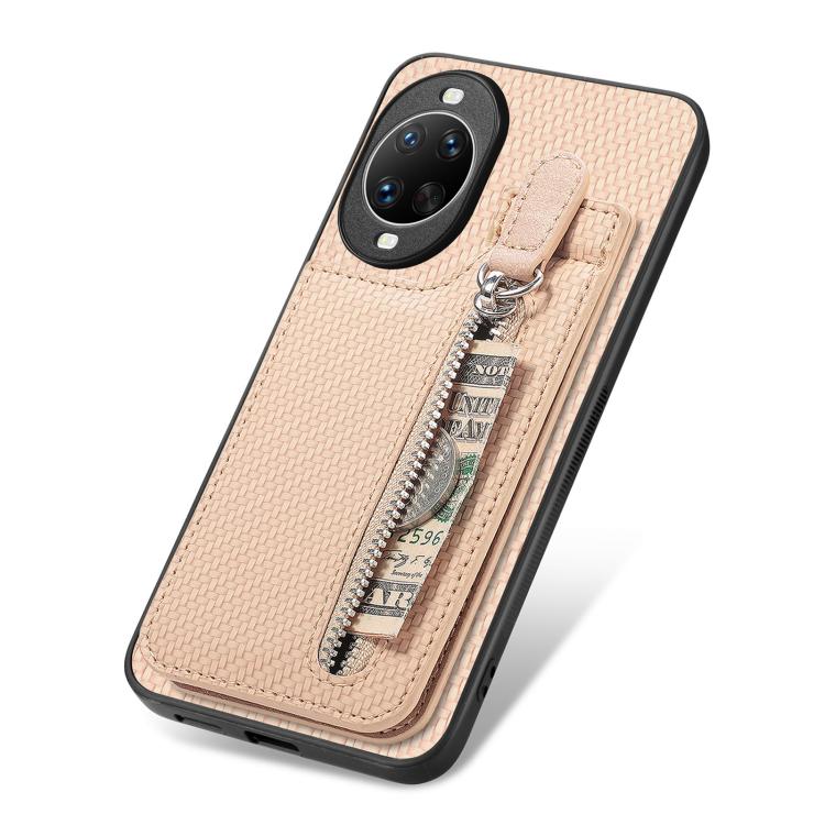 For Huawei nova 14 Carbon Fiber Vertical Flip Zipper Phone Case