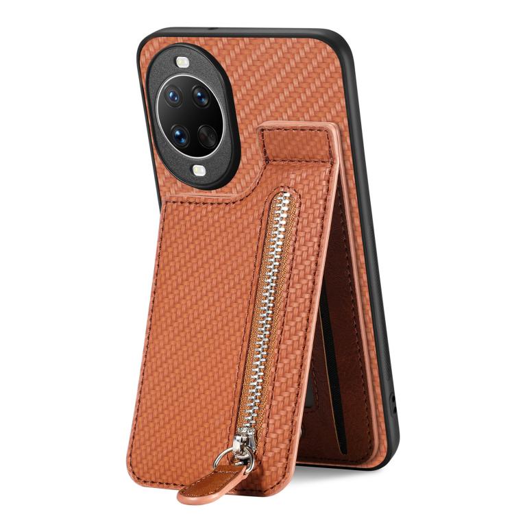For Huawei nova 14 Carbon Fiber Vertical Flip Zipper Phone Case