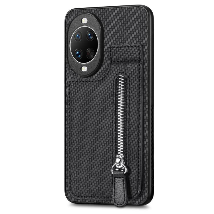 For Huawei nova 14 Pro Carbon Fiber Vertical Flip Zipper Phone Case