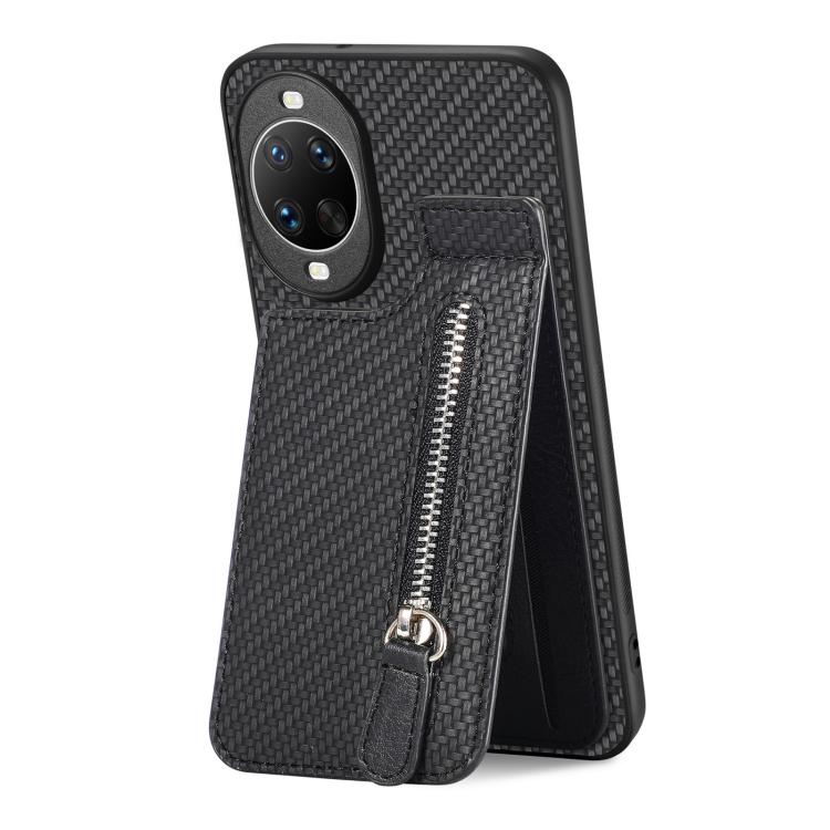 For Huawei nova 14 Pro Carbon Fiber Vertical Flip Zipper Phone Case