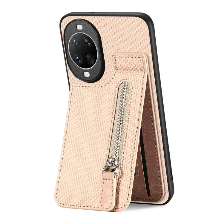 For Huawei nova 14 Pro Carbon Fiber Vertical Flip Zipper Phone Case