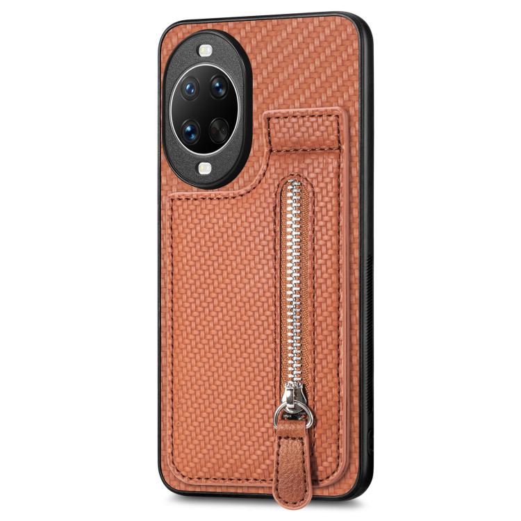 For Huawei nova 14 Pro Carbon Fiber Vertical Flip Zipper Phone Case