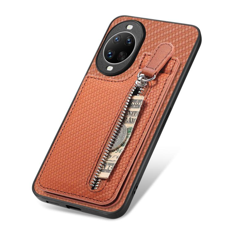 For Huawei nova 14 Pro Carbon Fiber Vertical Flip Zipper Phone Case