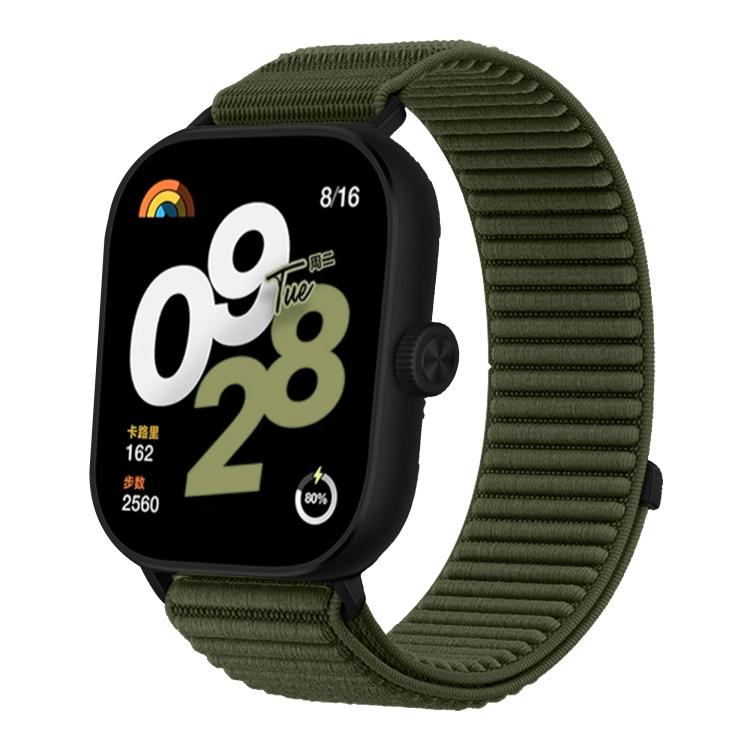 For Redmi Watch 6 / Watch 5 / Watch 4 Woven Nylon Hook And Loop Fastener Metal Interface Watch Band