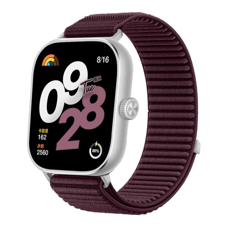 For Redmi Watch 6 / Watch 5 / Watch 4 Woven Nylon Hook And Loop Fastener Metal Interface Watch Band
