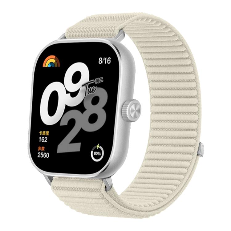 For Redmi Watch 6 / Watch 5 / Watch 4 Woven Nylon Hook And Loop Fastener Metal Interface Watch Band