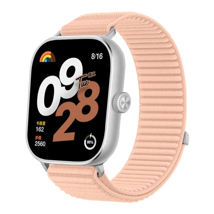 For Redmi Watch 6 / Watch 5 / Watch 4 Woven Nylon Hook And Loop Fastener Metal Interface Watch Band
