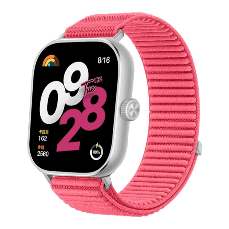 For Redmi Watch 6 / Watch 5 / Watch 4 Woven Nylon Hook And Loop Fastener Metal Interface Watch Band