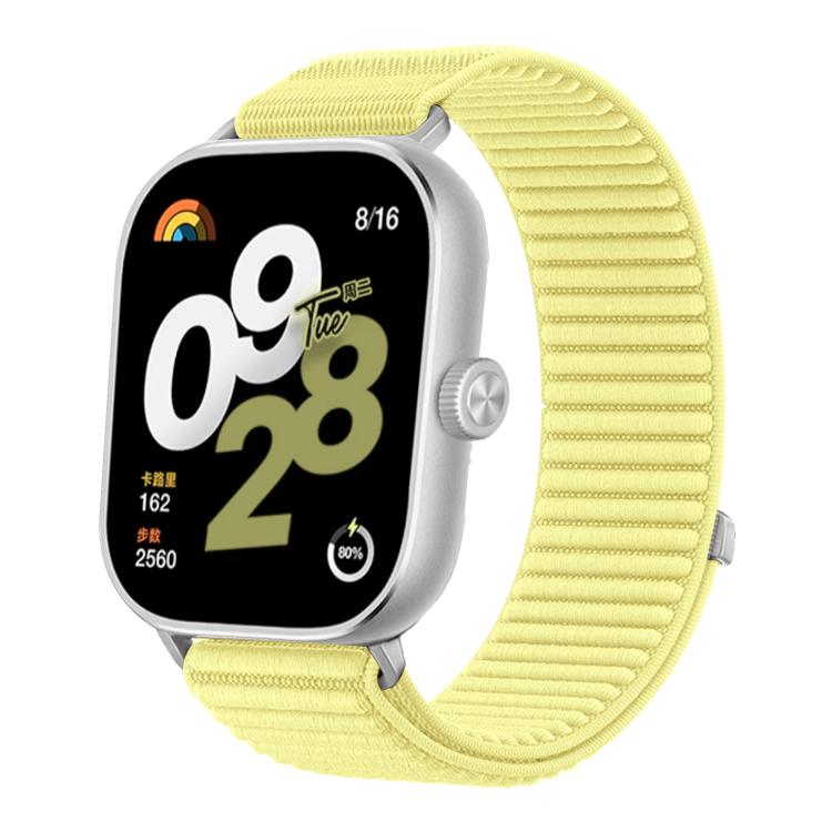 For Redmi Watch 6 / Watch 5 / Watch 4 Woven Nylon Hook And Loop Fastener Metal Interface Watch Band