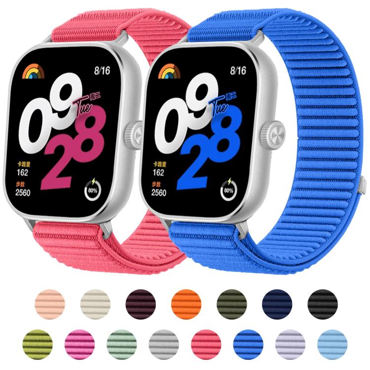 For Redmi Watch 6 / Watch 5 / Watch 4 Woven Nylon Hook And Loop Fastener Metal Interface Watch Band