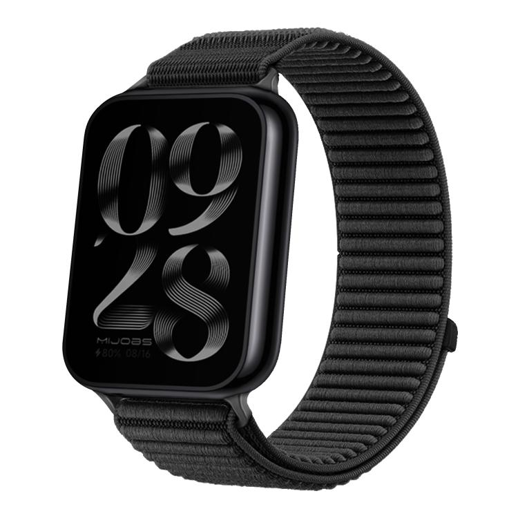 For Xiaomi Smart Band 10 Pro / 9 Pro / 8 Pro Woven Nylon Hook And Loop Fastener Metal Interface Watch Band