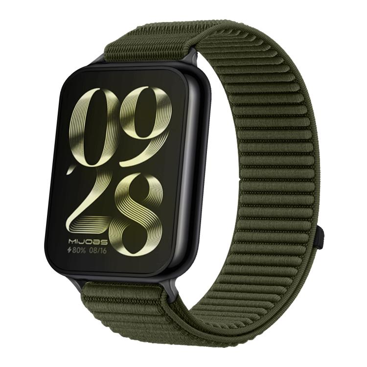 For Xiaomi Smart Band 10 Pro / 9 Pro / 8 Pro Woven Nylon Hook And Loop Fastener Metal Interface Watch Band