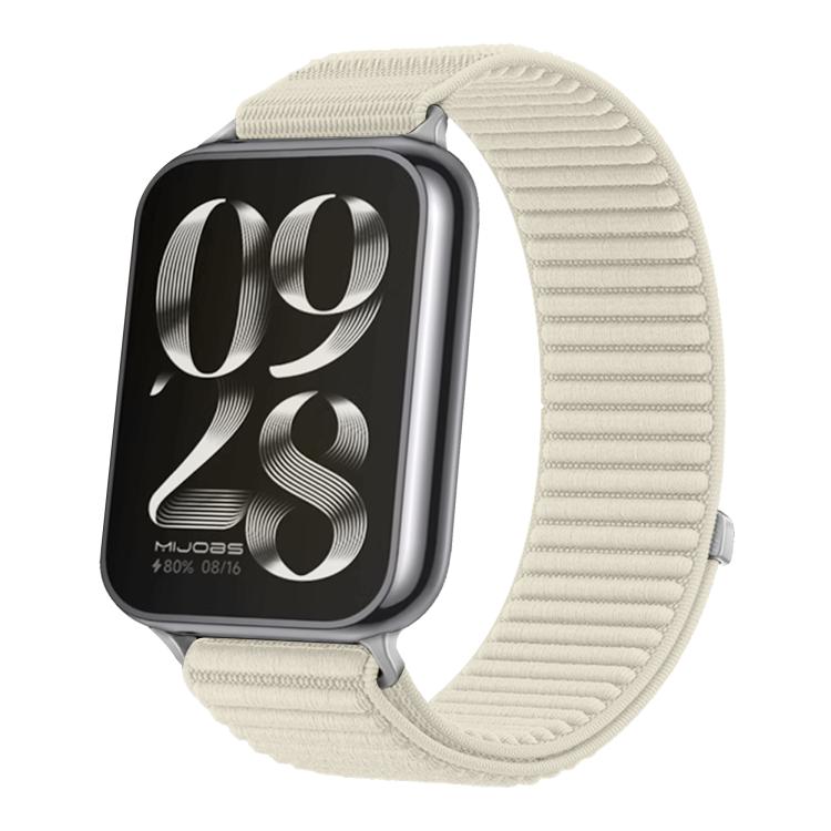 For Xiaomi Smart Band 10 Pro / 9 Pro / 8 Pro Woven Nylon Hook And Loop Fastener Metal Interface Watch Band