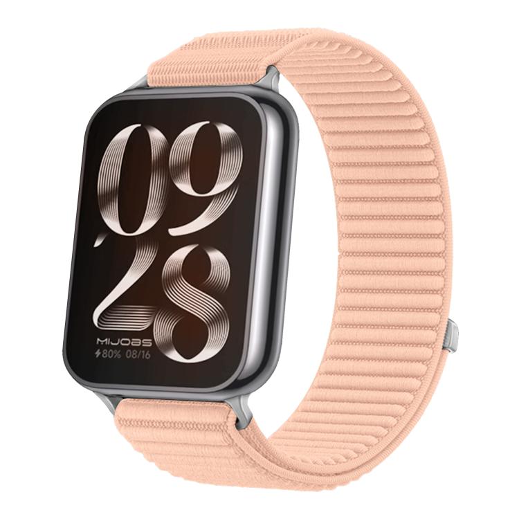 For Xiaomi Smart Band 10 Pro / 9 Pro / 8 Pro Woven Nylon Hook And Loop Fastener Metal Interface Watch Band