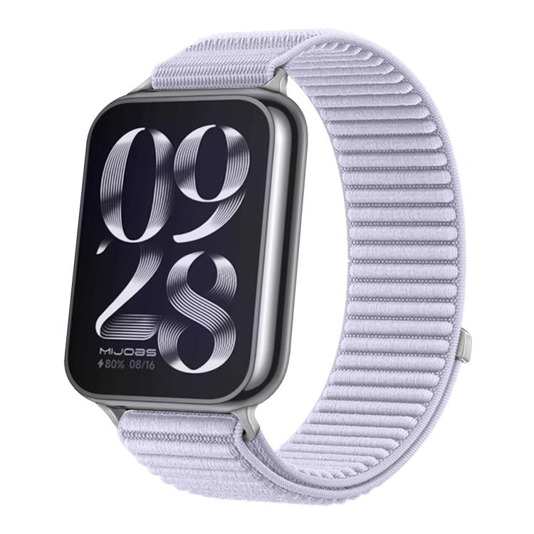 For Xiaomi Smart Band 10 Pro / 9 Pro / 8 Pro Woven Nylon Hook And Loop Fastener Metal Interface Watch Band