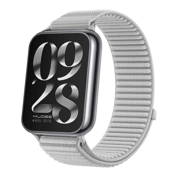 For Xiaomi Smart Band 10 Pro / 9 Pro / 8 Pro Woven Nylon Hook And Loop Fastener Metal Interface Watch Band