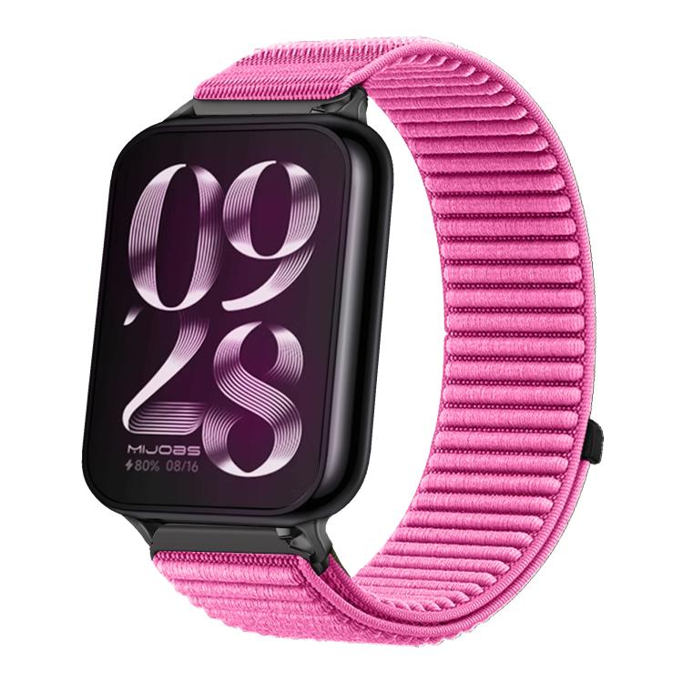 For Xiaomi Smart Band 10 Pro / 9 Pro / 8 Pro Woven Nylon Hook And Loop Fastener Metal Interface Watch Band