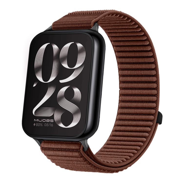 For Xiaomi Smart Band 10 Pro / 9 Pro / 8 Pro Woven Nylon Hook And Loop Fastener Metal Interface Watch Band