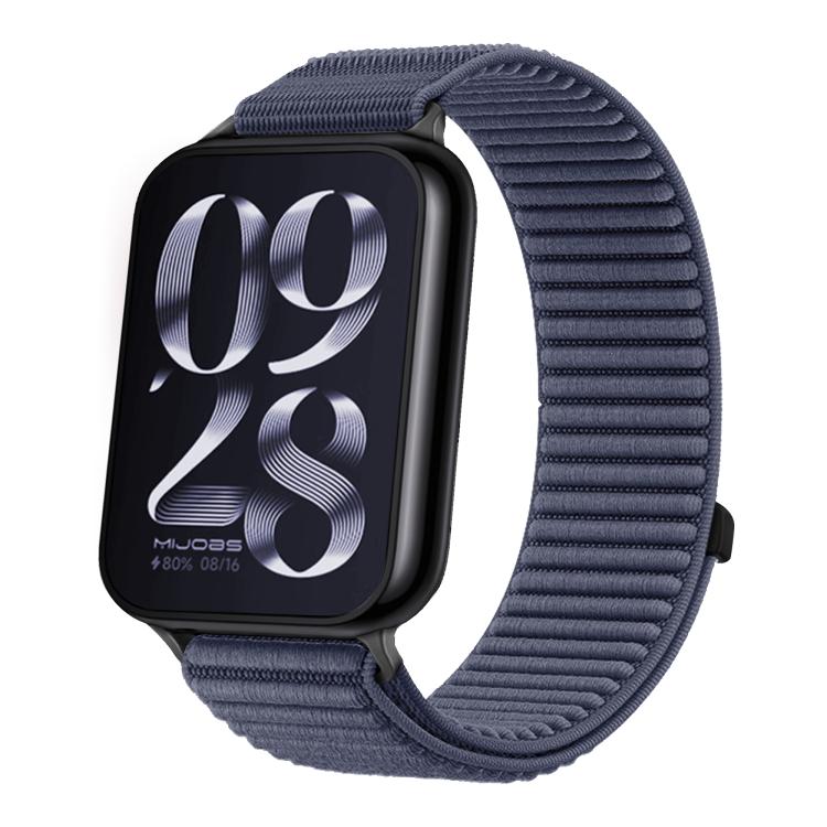 For Xiaomi Smart Band 10 Pro / 9 Pro / 8 Pro Woven Nylon Hook And Loop Fastener Metal Interface Watch Band