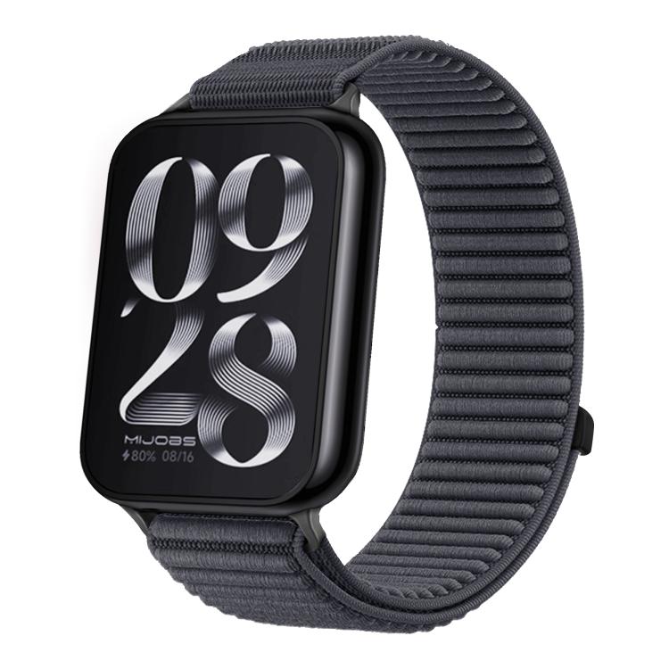 For Xiaomi Smart Band 10 Pro / 9 Pro / 8 Pro Woven Nylon Hook And Loop Fastener Metal Interface Watch Band
