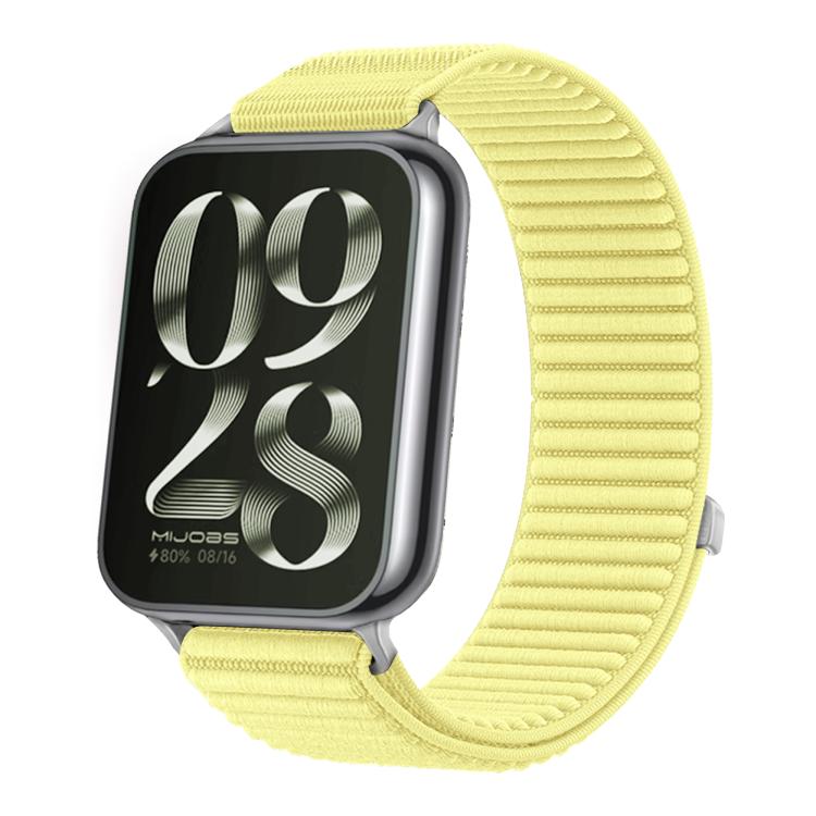 For Xiaomi Smart Band 10 Pro / 9 Pro / 8 Pro Woven Nylon Hook And Loop Fastener Metal Interface Watch Band