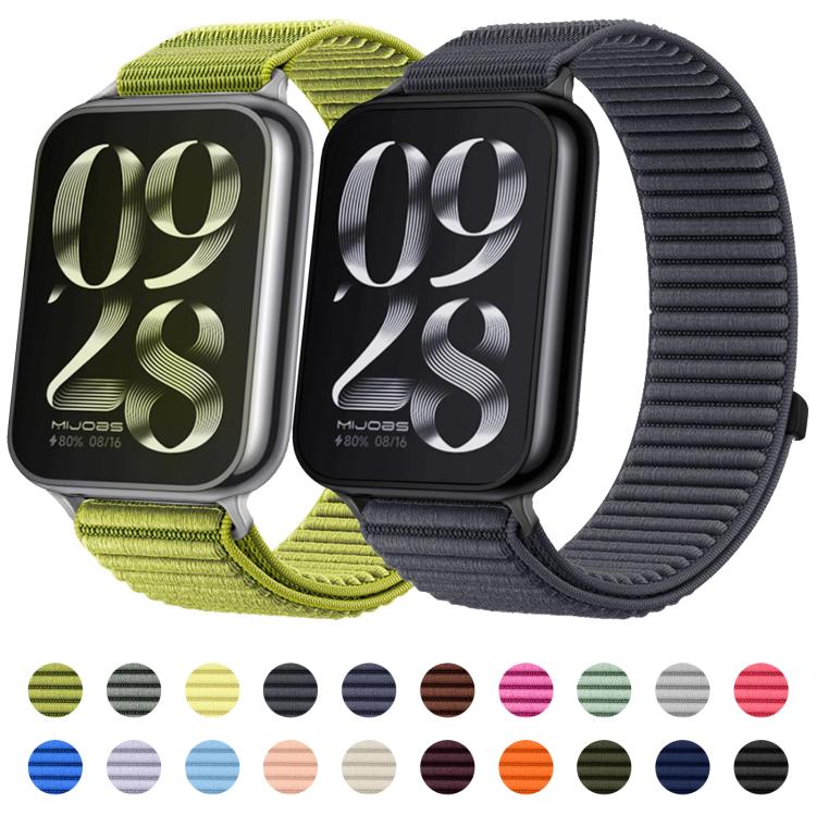For Xiaomi Smart Band 10 Pro / 9 Pro / 8 Pro Woven Nylon Hook And Loop Fastener Metal Interface Watch Band