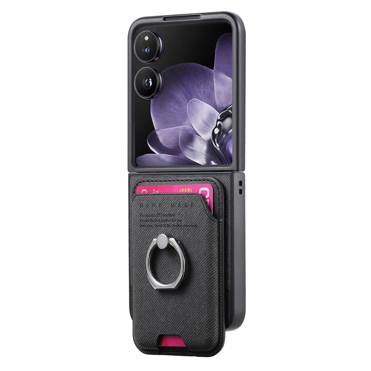 For Xiaomi Mix Flip Twill Fabric Card Bag Ring Magnetic Back Phone Case
