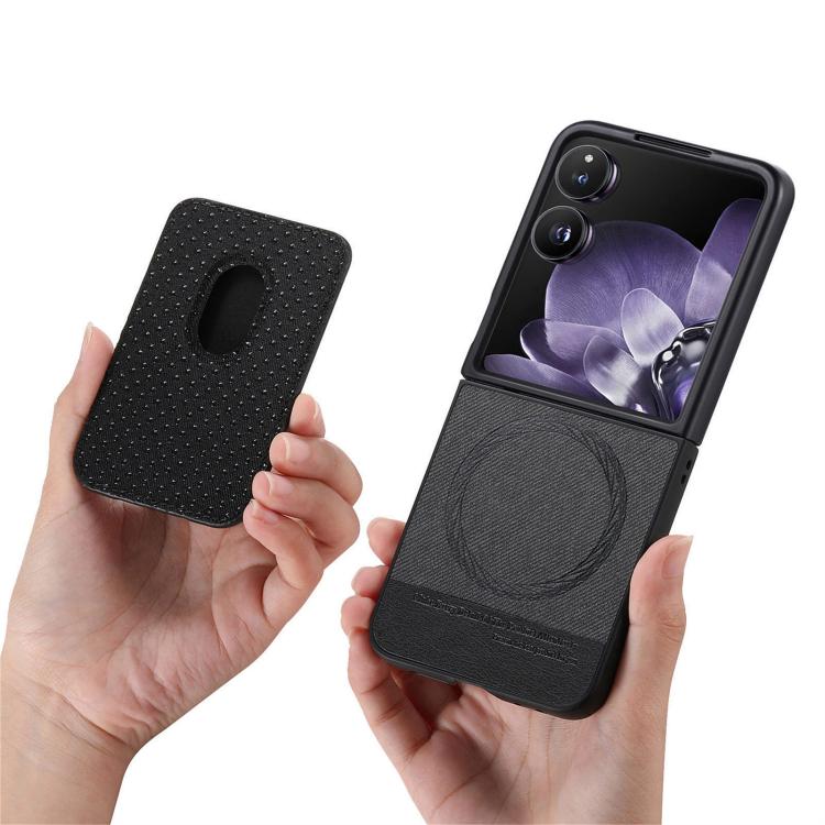 For Xiaomi Mix Flip Twill Fabric Card Bag Ring Magnetic Back Phone Case