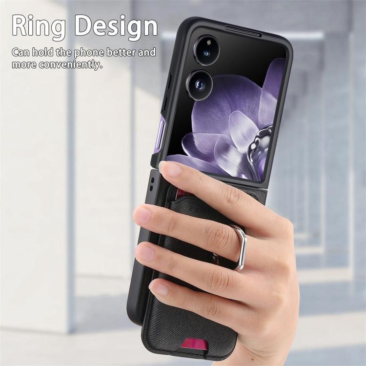 For Xiaomi Mix Flip Twill Fabric Card Bag Ring Magnetic Back Phone Case