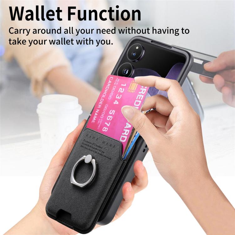 For Xiaomi Mix Flip Twill Fabric Card Bag Ring Magnetic Back Phone Case