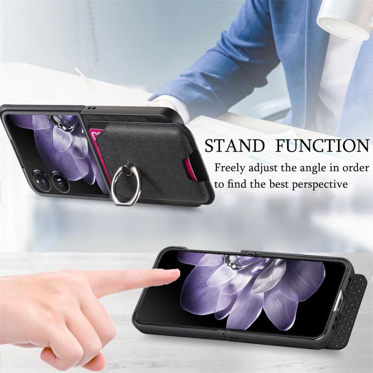 For Xiaomi Mix Flip Twill Fabric Card Bag Ring Magnetic Back Phone Case