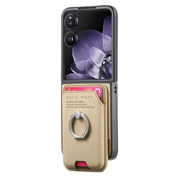 For Xiaomi Mix Flip Twill Fabric Card Bag Ring Magnetic Back Phone Case
