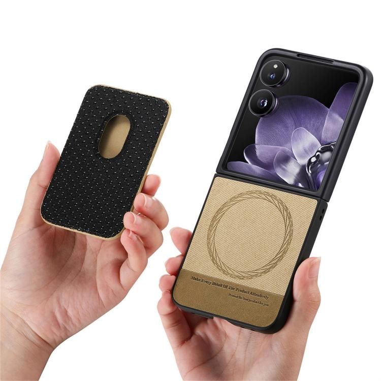 For Xiaomi Mix Flip Twill Fabric Card Bag Ring Magnetic Back Phone Case