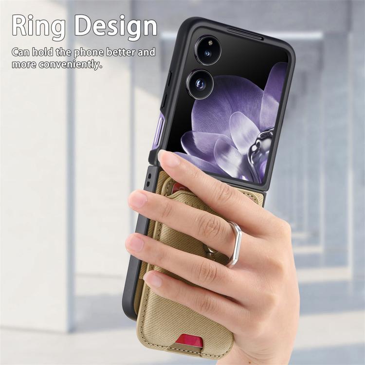 For Xiaomi Mix Flip Twill Fabric Card Bag Ring Magnetic Back Phone Case