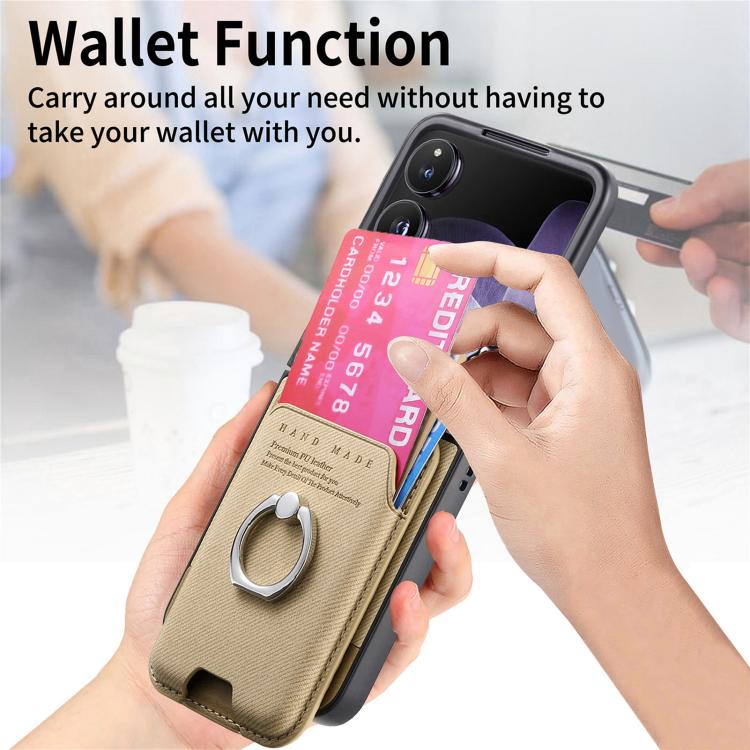 For Xiaomi Mix Flip Twill Fabric Card Bag Ring Magnetic Back Phone Case