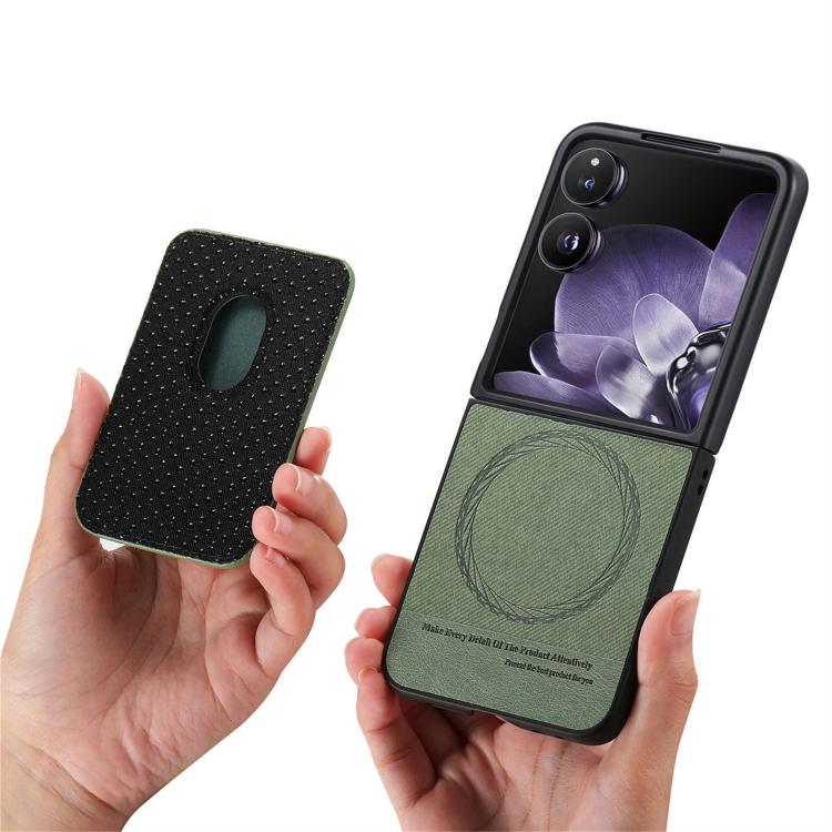 For Xiaomi Mix Flip Twill Fabric Card Bag Ring Magnetic Back Phone Case