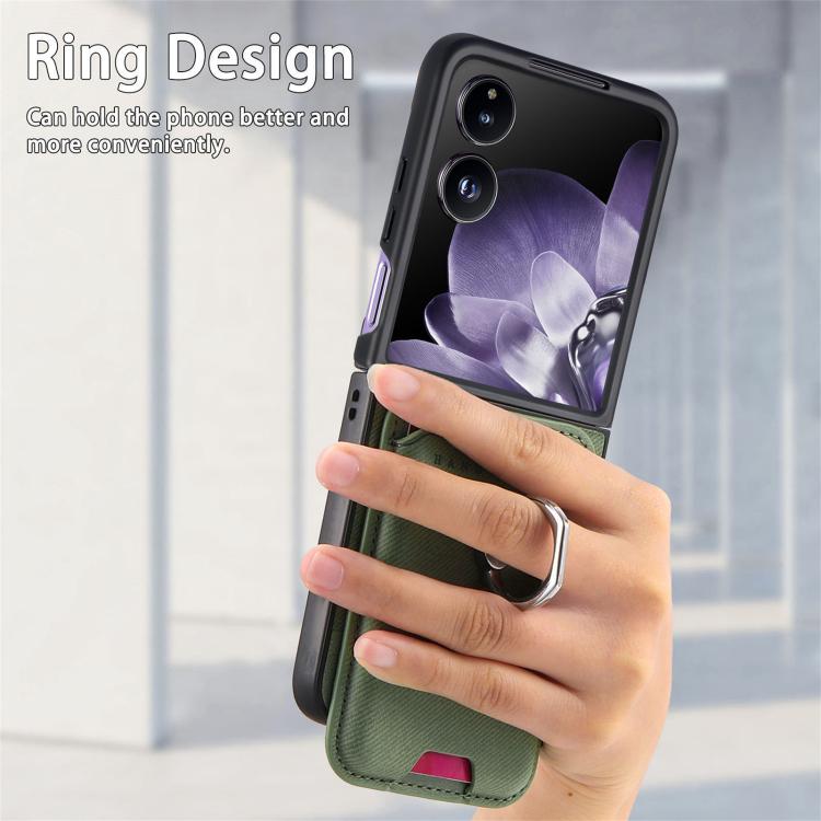 For Xiaomi Mix Flip Twill Fabric Card Bag Ring Magnetic Back Phone Case