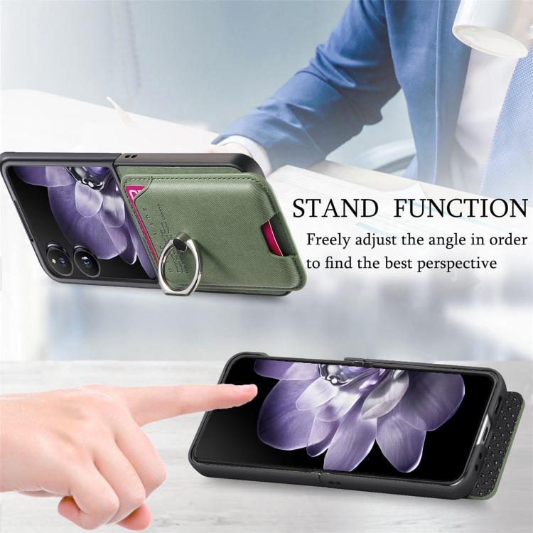 For Xiaomi Mix Flip Twill Fabric Card Bag Ring Magnetic Back Phone Case