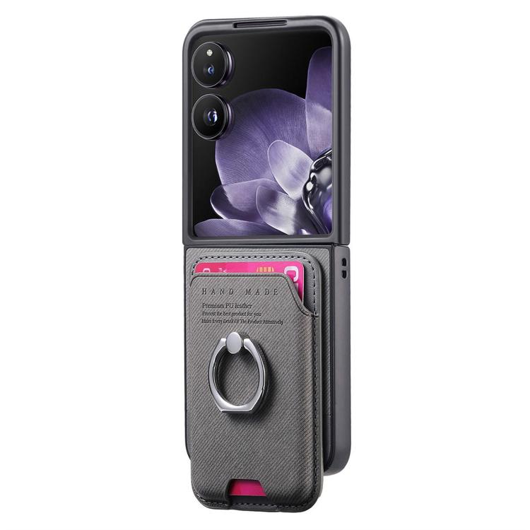 For Xiaomi Mix Flip Twill Fabric Card Bag Ring Magnetic Back Phone Case