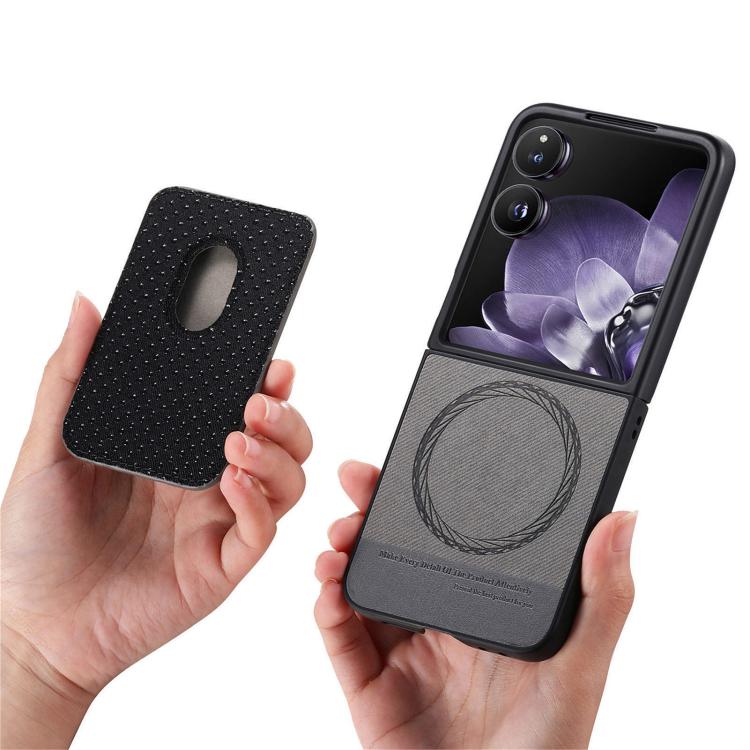 For Xiaomi Mix Flip Twill Fabric Card Bag Ring Magnetic Back Phone Case