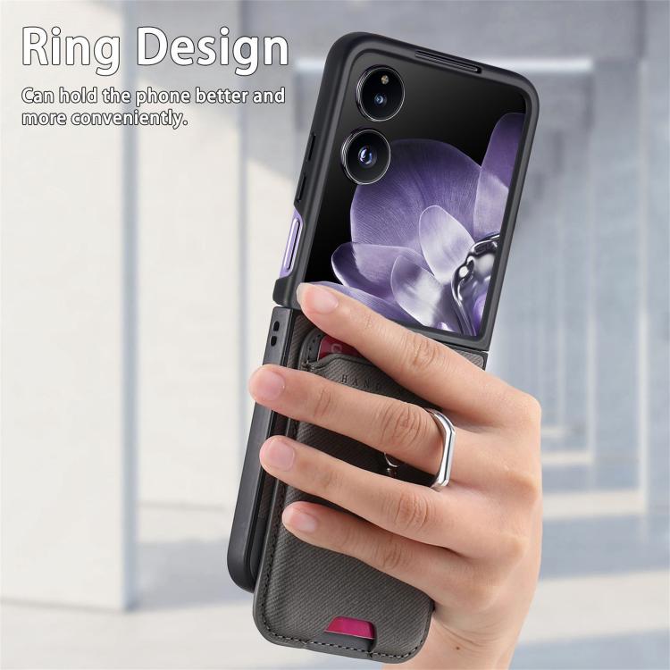For Xiaomi Mix Flip Twill Fabric Card Bag Ring Magnetic Back Phone Case