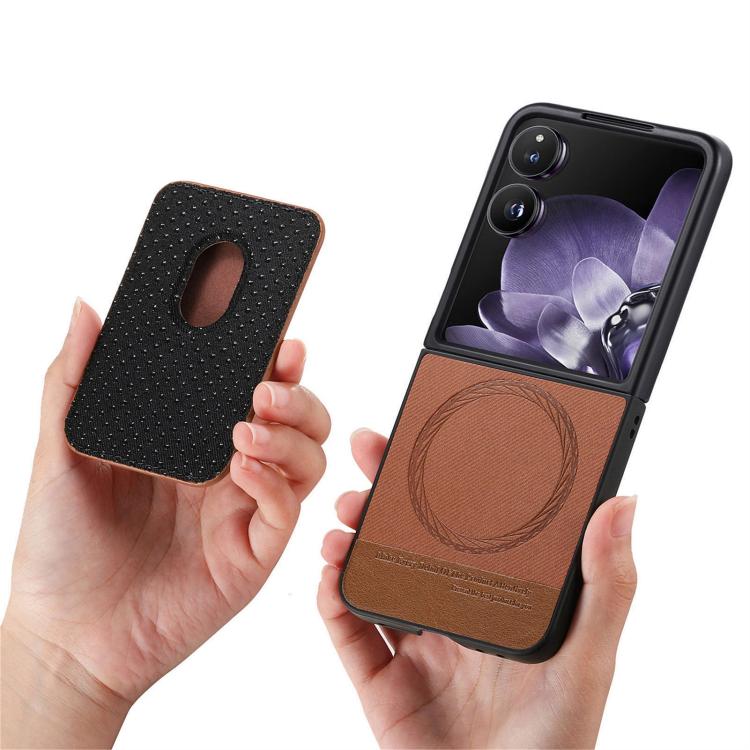 For Xiaomi Mix Flip Twill Fabric Card Bag Ring Magnetic Back Phone Case