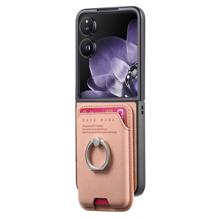 For Xiaomi Mix Flip Twill Fabric Card Bag Ring Magnetic Back Phone Case