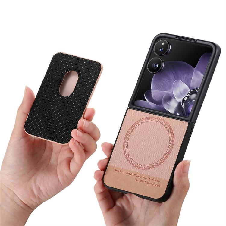 For Xiaomi Mix Flip Twill Fabric Card Bag Ring Magnetic Back Phone Case