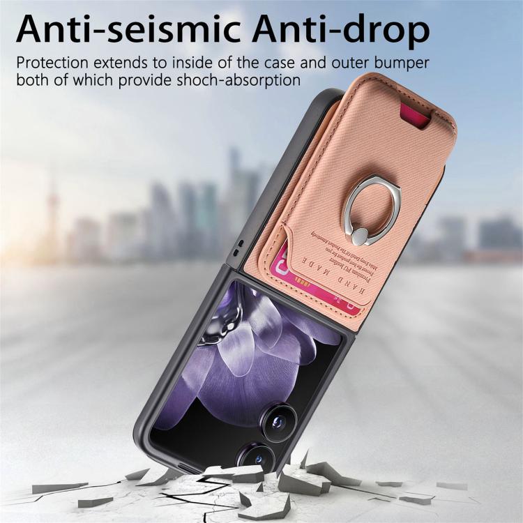 For Xiaomi Mix Flip Twill Fabric Card Bag Ring Magnetic Back Phone Case