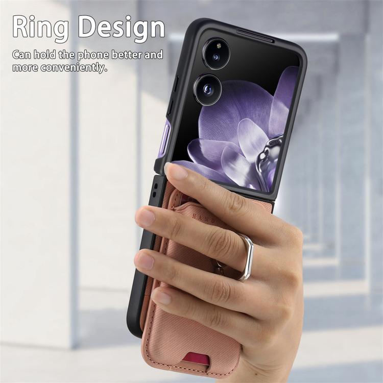 For Xiaomi Mix Flip Twill Fabric Card Bag Ring Magnetic Back Phone Case