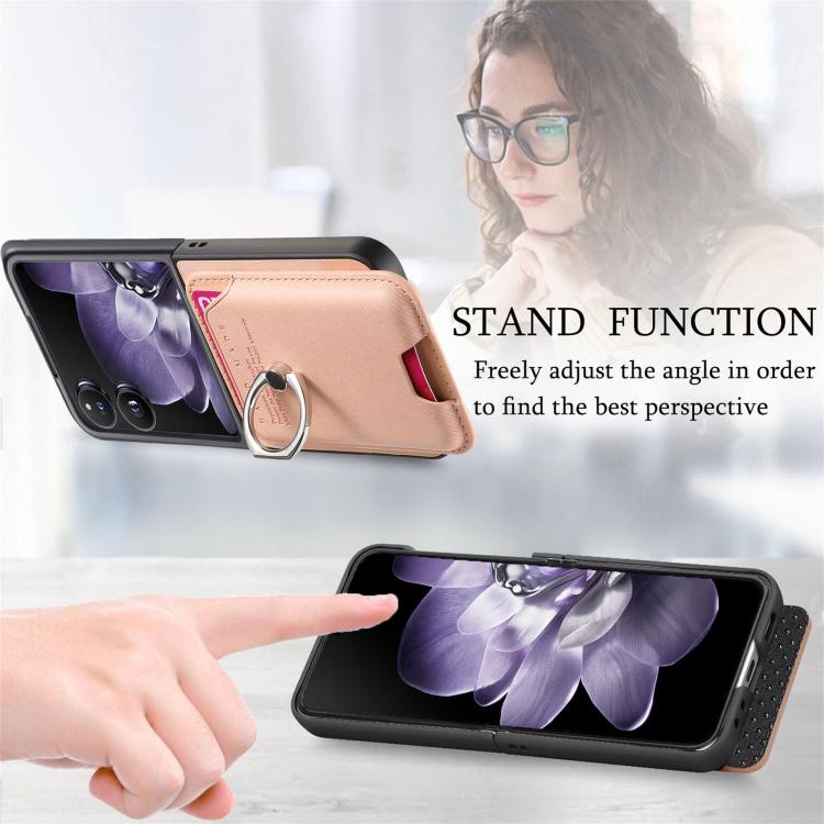 For Xiaomi Mix Flip Twill Fabric Card Bag Ring Magnetic Back Phone Case